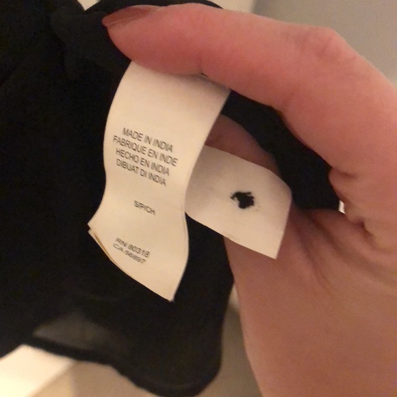 Lucky Brand paisley chiffon cap sleeve tie front dress in blue and black EUC - Picture 9 of 13